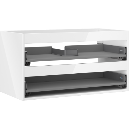Mexen Box-A korpus kúpeľňovej skrinky pod umývadlo 90 cm, 2 zásuvky, biely lesk - 91AX0-0900-470-2-00