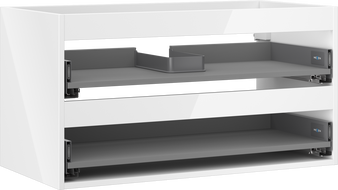 Mexen Box-A korpus kúpeľňovej skrinky pod umývadlo 90 cm, 2 zásuvky, biely lesk - 91AX0-0900-470-2-00