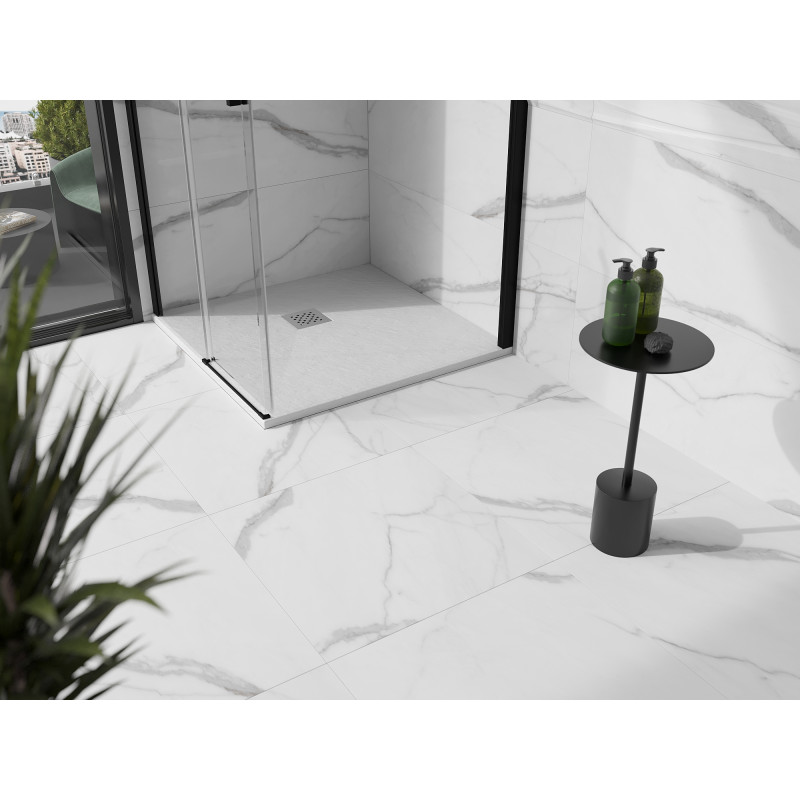 Mexen Stone+ kompozitová štvorcová sprchová vanička 100 x 100 cm, biela - 44101010