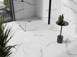Mexen Stone+ kompozitná štvorcová sprchová vanička 100 x 100 cm, Biela - 44101010