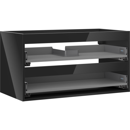 Mexen Box-A korpus skrinky pod umývadlo 90 cm, 2 zásuvky, čierny lesk - 91AX0-0900-470-2-70