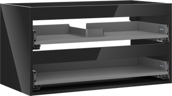 Mexen Box-A korpus skrinky pod umývadlo 90 cm, 2 zásuvky, čierny lesk - 91AX0-0900-470-2-70