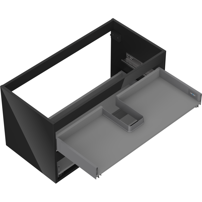 Mexen Box-A korpus skrinky pod umývadlo 90 cm, 2 zásuvky, čierny lesk - 91AX0-0900-470-2-70