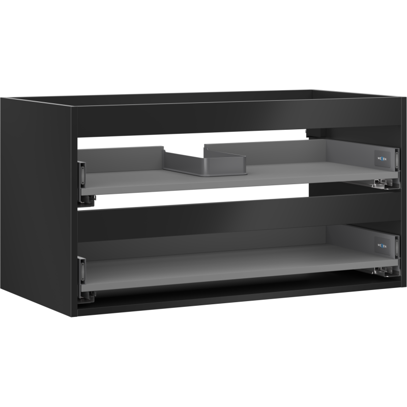 Mexen Box-A skriňa pod umývadlo 90 cm, 2 zásuvky, čierny mat - 91AX0-0900-470-2-71
