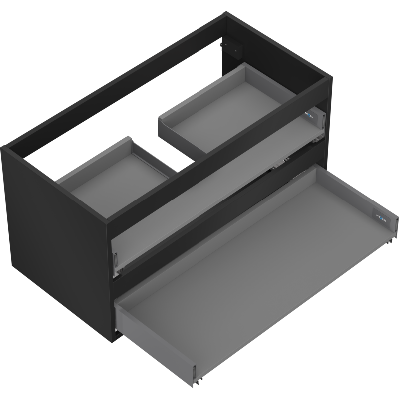 Mexen Box-A korpus skrinky pod umývadlo 90 cm, 2 zásuvky, čierny mat - 91AX0-0900-470-2-71