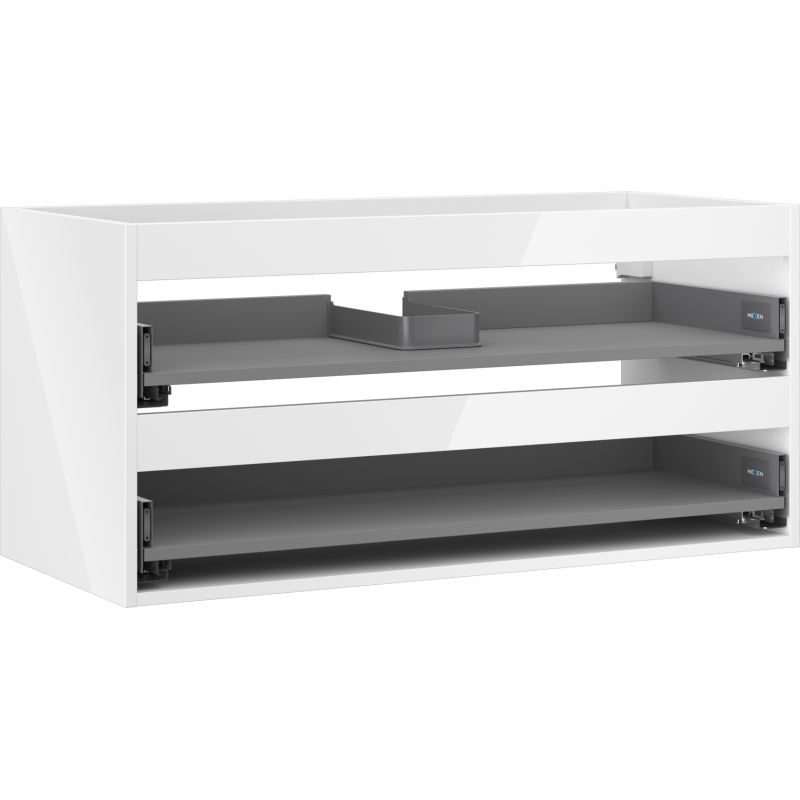 Mexen Box-A korpus skrinky pod umývadlo 100 cm, 2 zásuvky, biely lesk - 91AX0-1000-470-2-00