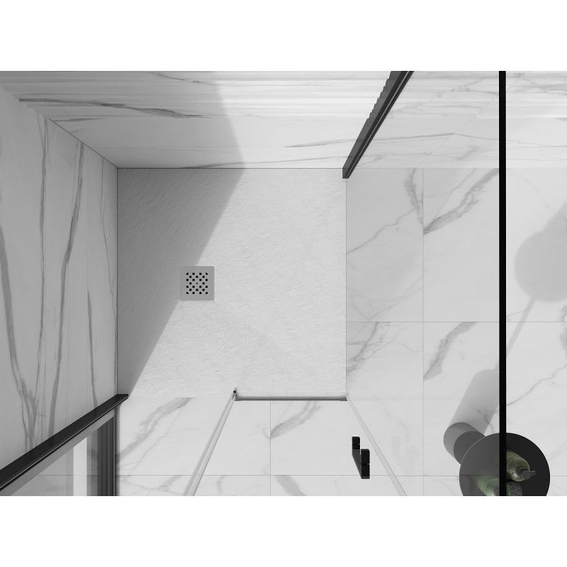 Mexen Stone+ štvorcový kompozitný sprchový kút 100 x 100 cm, biely - 44101010