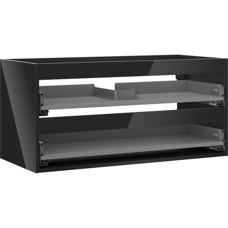Mexen Box-A korpus skrinky pod umývadlo 100 cm, 2 zásuvky, čierny lesk - 91AX0-1000-470-2-70