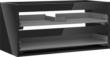 Mexen Box-A skrinka pod umývadlo 100 cm, 2 zásuvky, čierny lesk - 91AX0-1000-470-2-70