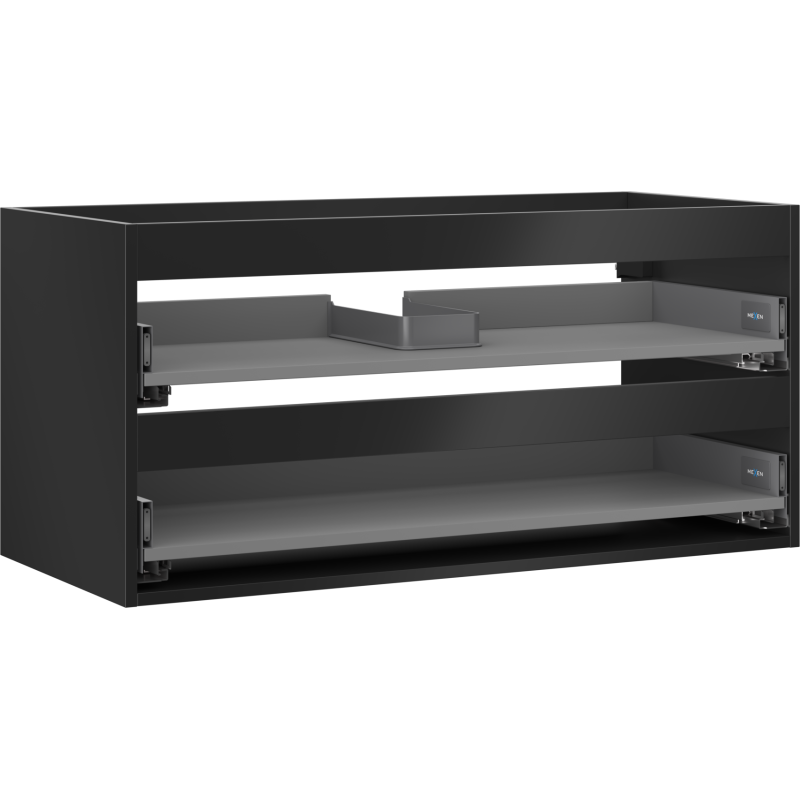 Mexen Box-A korpus skrinky pod umývadlovú jednotku 100 cm, 2 zásuvky, čierny mat - 91AX0-1000-470-2-71