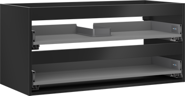 Mexen Box-A korpus skrinky pod umývadlovú jednotku 100 cm, 2 zásuvky, čierny mat - 91AX0-1000-470-2-71