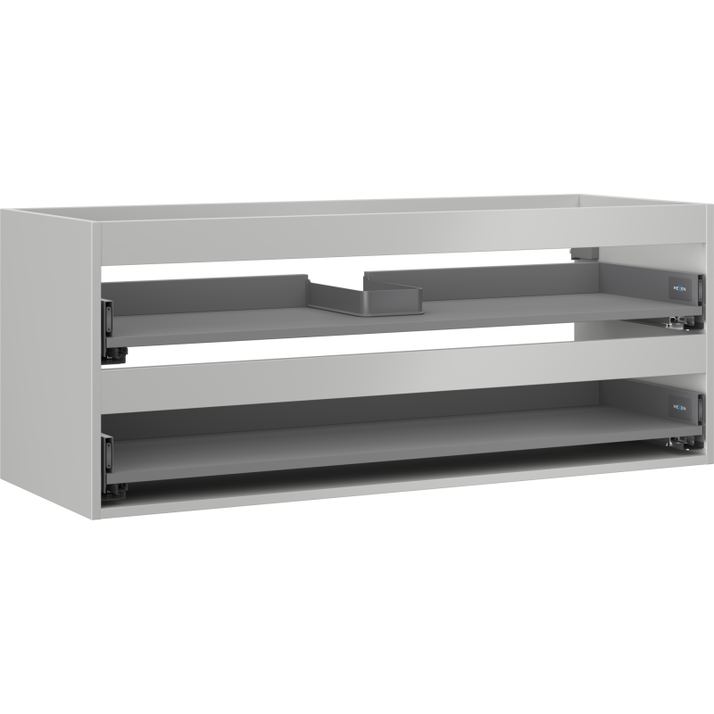 Mexen Box-A korpus skrinky pod umývadlo 120 cm, 2 zásuvky, sivý mat - 91AX0-1200-470-2-62