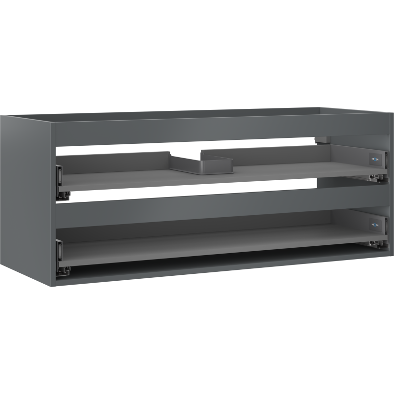 Mexen Box-A korpus skrinky pod umývadlo 120 cm, 2 zásuvky, matný grafit - 91AX0-1200-470-2-66
