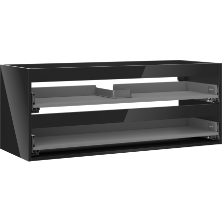 Mexen Box-A korpus skrinky pod umývadlo 120 cm, 2 zásuvky, čierny lesk - 91AX0-1200-470-2-70