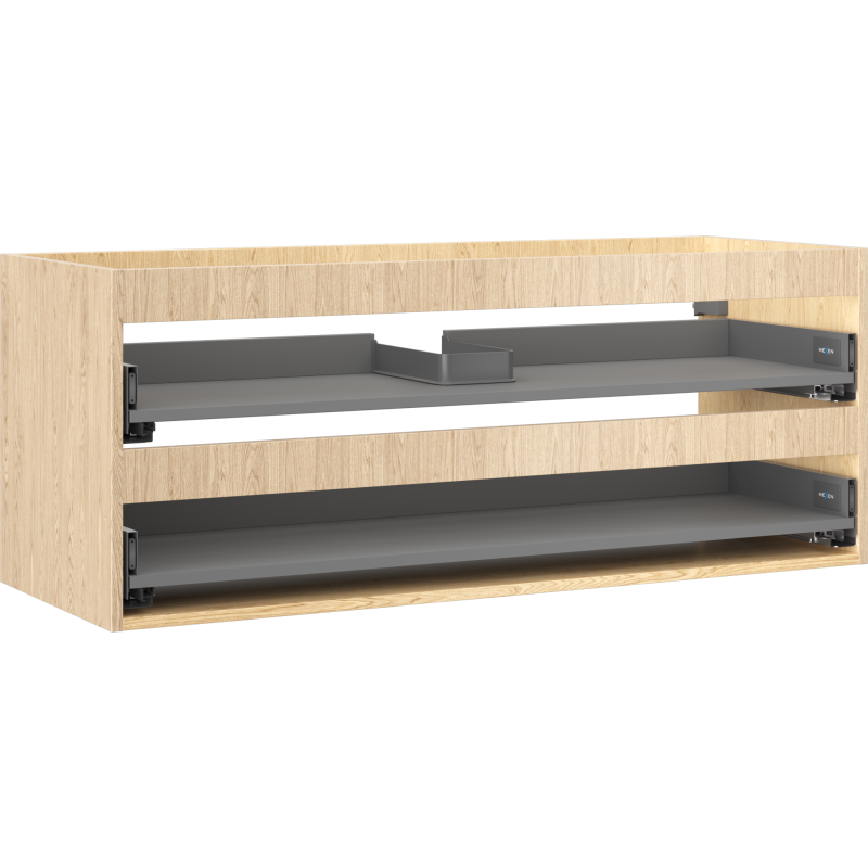Mexen Box-A skrinka pod umývadlový korpus 120 cm, 2 zásuvky, dub - 91AX0-1200-470-2-81