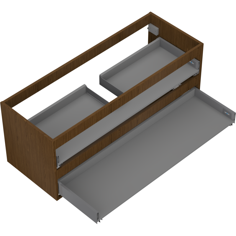 Mexen Box-A korpus skrinky pod umývadlo 120 cm, 2 zásuvky, orech - 91AX0-1200-470-2-86