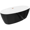 Mexen Lira voľne stojaca vaňa vzor 170 x 80 cm, biela/čierna, prepadová diera kartáčovaná meď - 52831708075-65