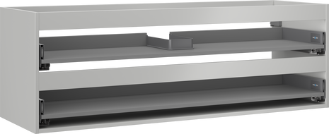 Mexen Box-A korpus skrinky pod umývadlo 140 cm, 2 zásuvky, sivý mat - 91AX0-1400-470-2-62