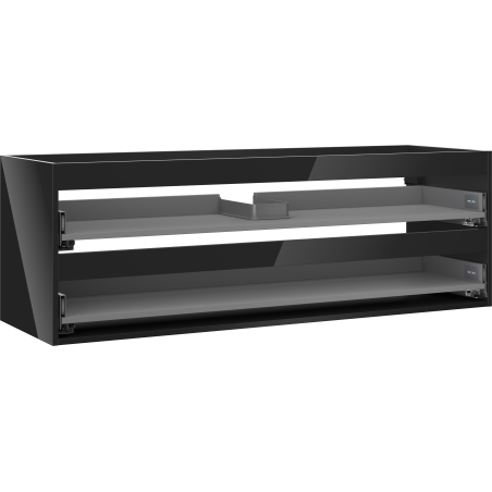 Mexen Box-A korpus skrinky pod umývadlo 140 cm, 2 zásuvky, čierny lesk - 91AX0-1400-470-2-70