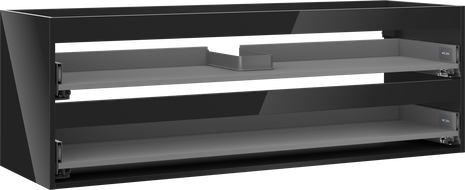 Mexen Box-A korpus skrinky pod umývadlo 140 cm, 2 zásuvky, čierny lesk - 91AX0-1400-470-2-70