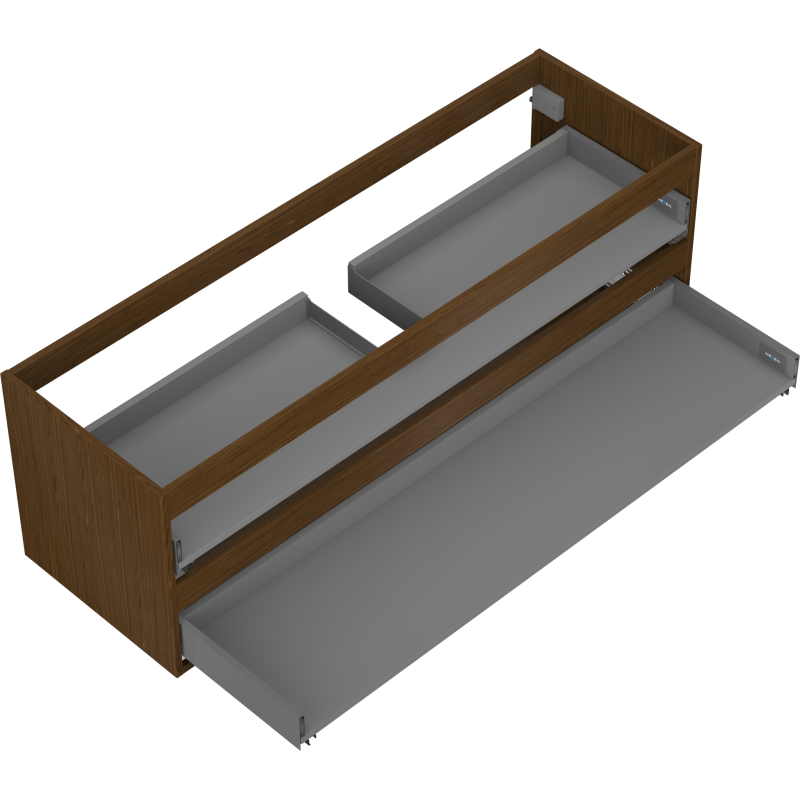 Mexen Box-A korpus skrinky pod umývadlo 140 cm, 2 zásuvky, orech - 91AX0-1400-470-2-86