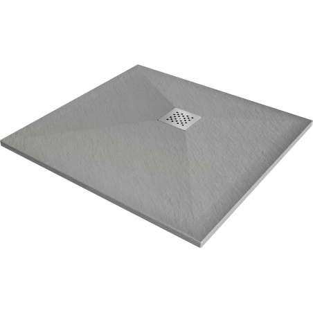 Mexen Stone+ kompozitová štvorcová sprchová vanička 70 x 70 cm, sivá-betón - 44617070