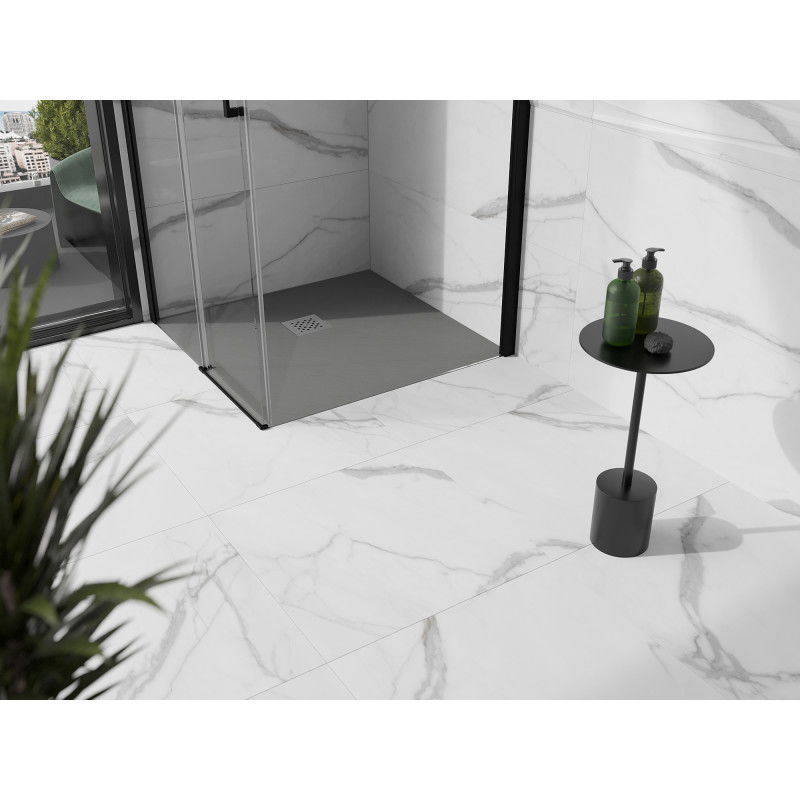 Mexen Stone+ kompozitová štvorcová sprchová vanička 80 x 80 cm, sivý-betón - 44618080