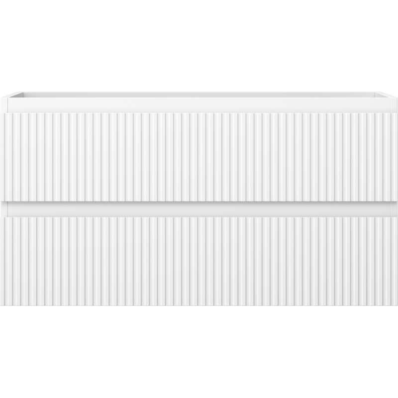 Mexen Rivel kúpeľňová skrinka pod umývadlo 90 cm, 2 zásuvky, ryhovaná, biela matná - 91A20-09047-2-BFF01