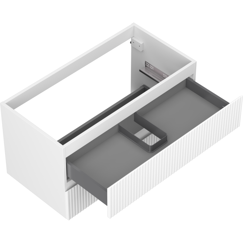 Mexen Rivel kúpeľňová skrinka pod umývadlo 90 cm, 2 zásuvky, ryhovaná, biela matná - 91A20-09047-2-BFF01