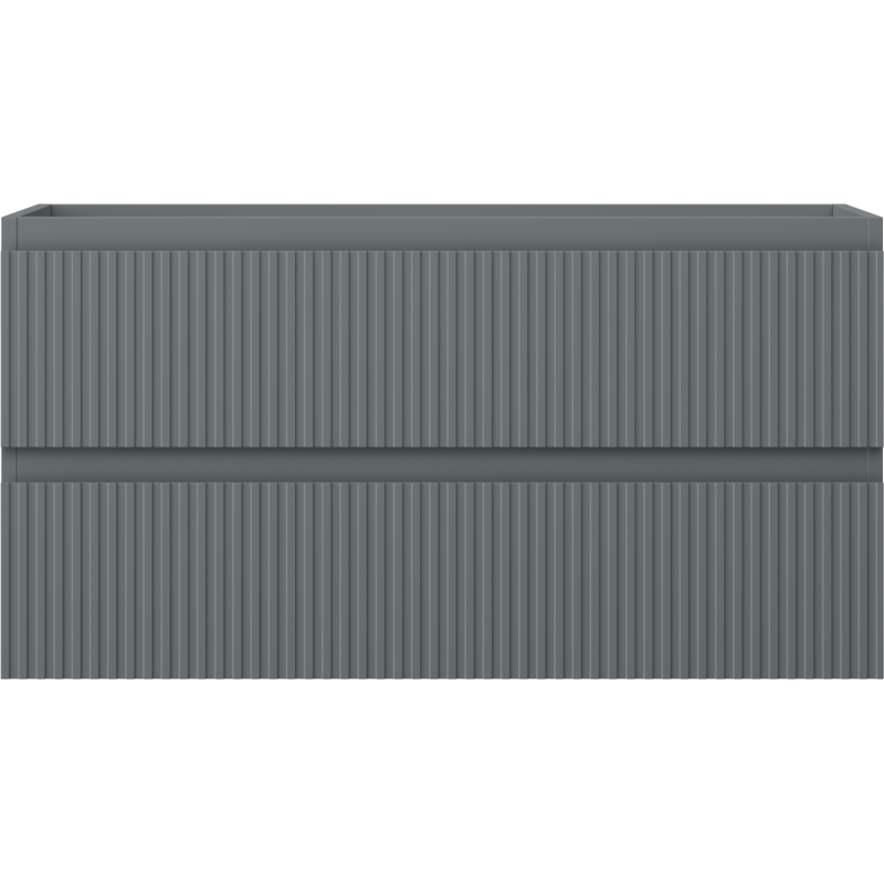 Mexen Rivel kúpeľňová skrinka pod umývadlo 90 cm, 2 zásuvky, ryhovaná, grafit mat - 91A20-09047-2-BFF66