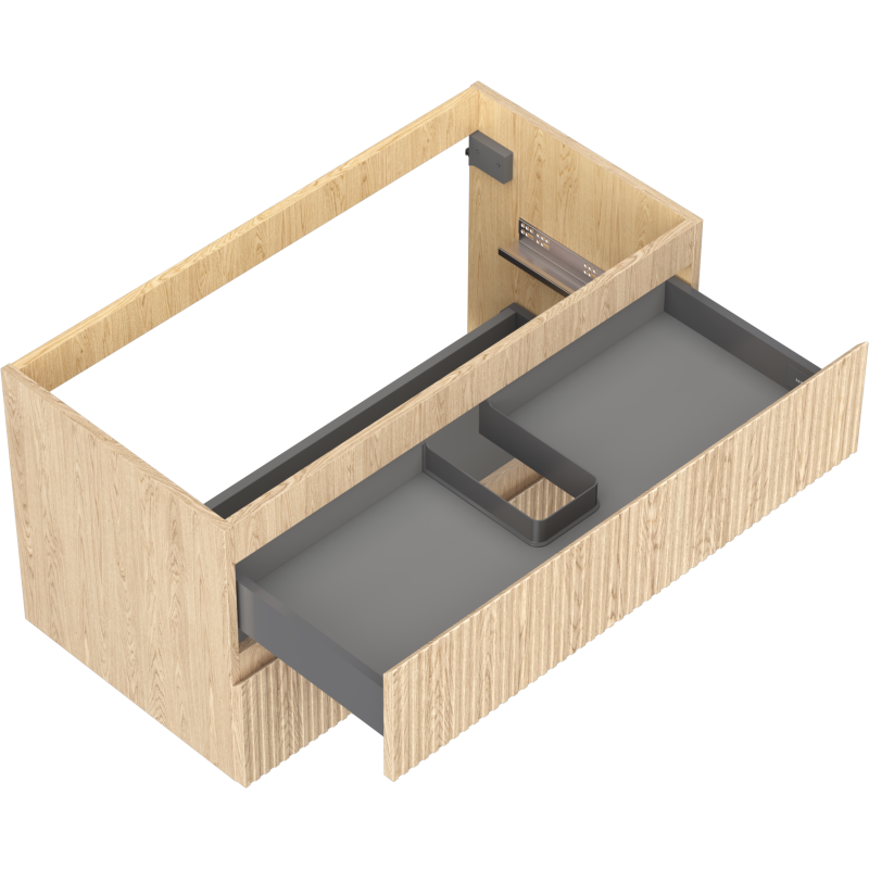 Mexen Rivel kúpeľňová skrinka pod umývadlo 90 cm, 2 zásuvky, ryhovaná, dub - 91A20-09047-2-BFF81
