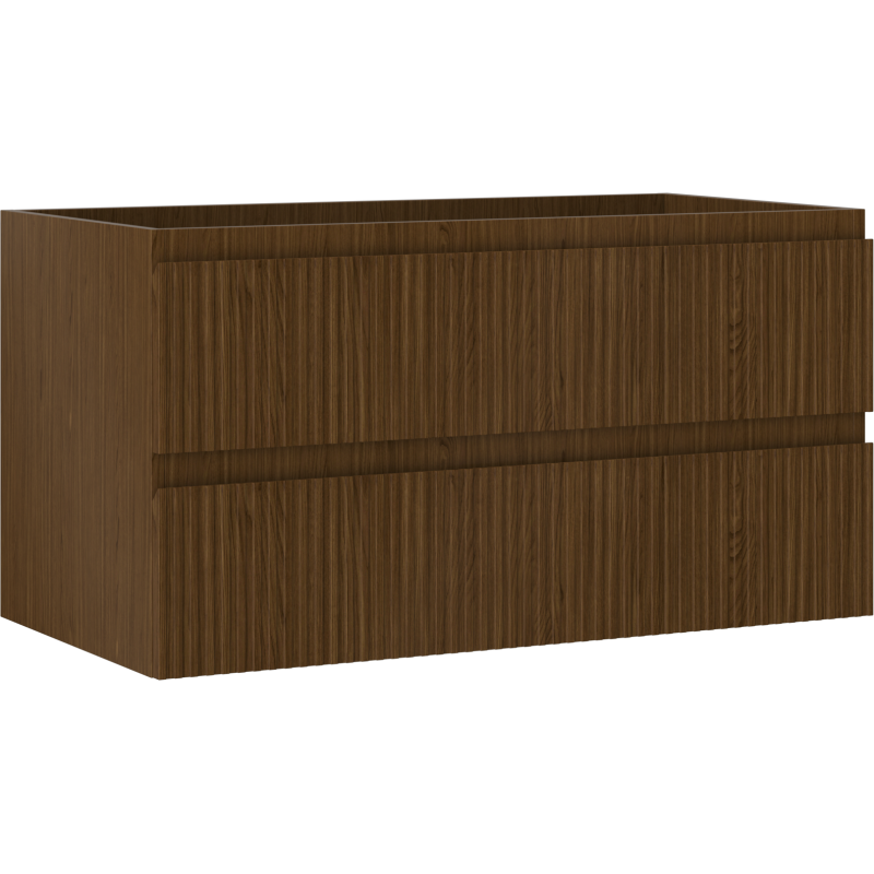 Mexen Rivel kúpeľňová skrinka pod umývadlo 90 cm, 2 zásuvky, ryhované, orech - 91A20-09047-2-BFF86