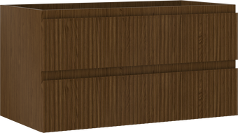 Mexen Rivel kúpeľňová skrinka pod umývadlo 90 cm, 2 zásuvky, ryhované, orech - 91A20-09047-2-BFF86