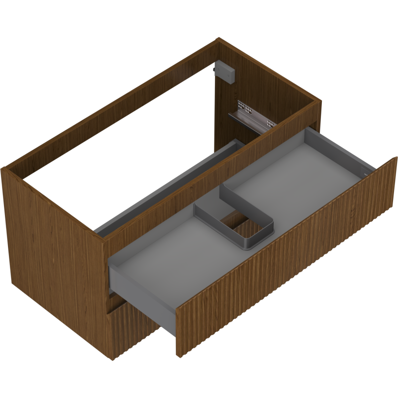 Mexen Rivel kúpeľňová skrinka pod umývadlo 90 cm, 2 zásuvky, ryhované, orech - 91A20-09047-2-BFF86
