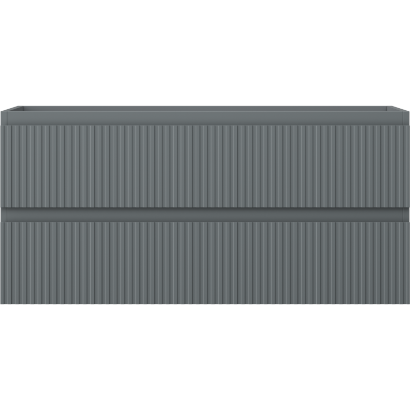 Mexen Rivel kúpeľňová skrinka pod umývadlo 100 cm, 2 zásuvky, ryhovaná, grafit mat - 91A20-10047-2-BFF66
