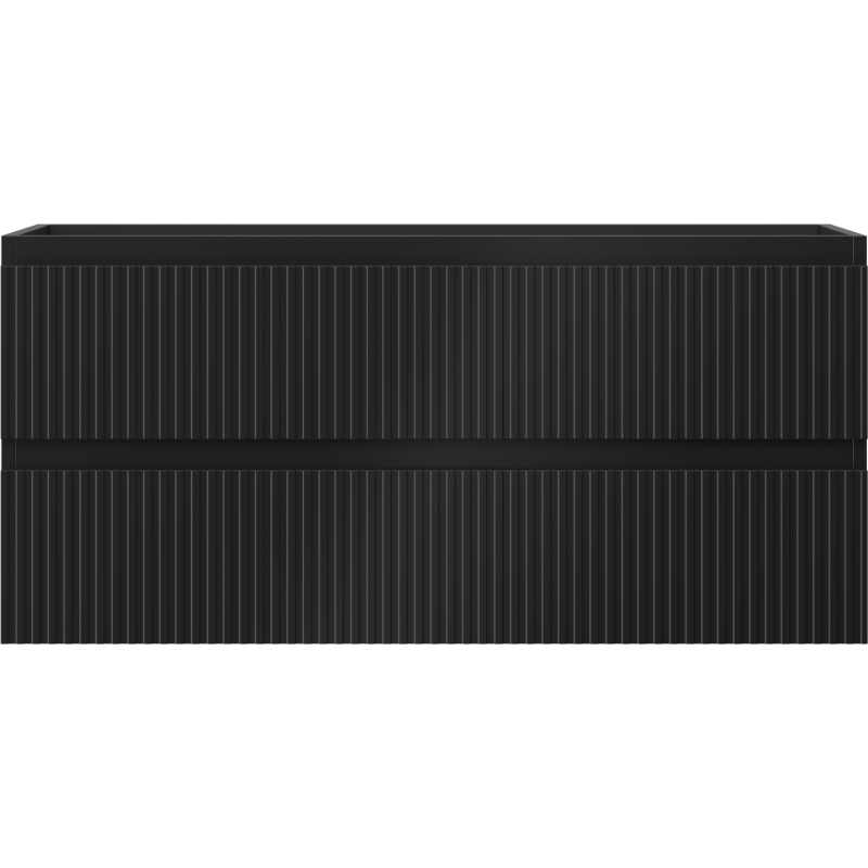 Mexen Rivel kúpeľňová skrinka pod umývadlo 100 cm, 2 zásuvky, ryhovaná, čierna matná - 91A20-10047-2-BFF71