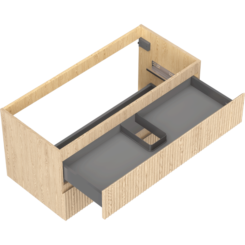 Mexen Rivel kúpeľňová skrinka pod umývadlo 100 cm, 2 zásuvky, ryhovaná, dub - 91A20-10047-2-BFF81