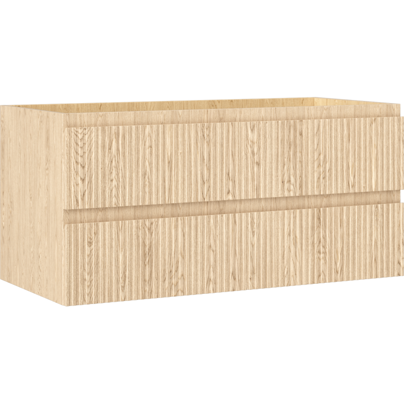 Mexen Rivel kúpeľňová skrinka pod umývadlo 100 cm, 2 zásuvky, ryhovaná, dub - 91A20-10047-2-BFF81