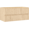 Mexen Rivel kúpeľňová skrinka pod umývadlo 100 cm, 2 zásuvky, ryhovaná, dub - 91A20-10047-2-BFF81