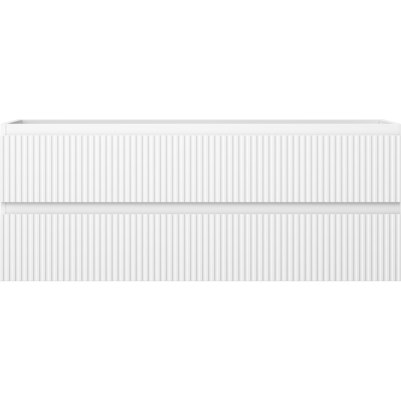 Mexen Rivel kúpeľňová skrinka pod umývadlo 120 cm, 2 zásuvky, drážkovaná, biela matná - 91A20-12047-2-BFF01