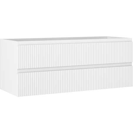 Mexen Rivel kúpeľňová skrinka pod umývadlo 120 cm, 2 zásuvky, drážkovaná, biela matná - 91A20-12047-2-BFF01