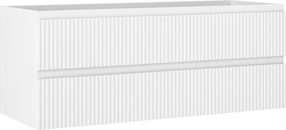 Mexen Rivel kúpeľňová skrinka pod umývadlo 120 cm, 2 zásuvky, drážkovaná, biela matná - 91A20-12047-2-BFF01