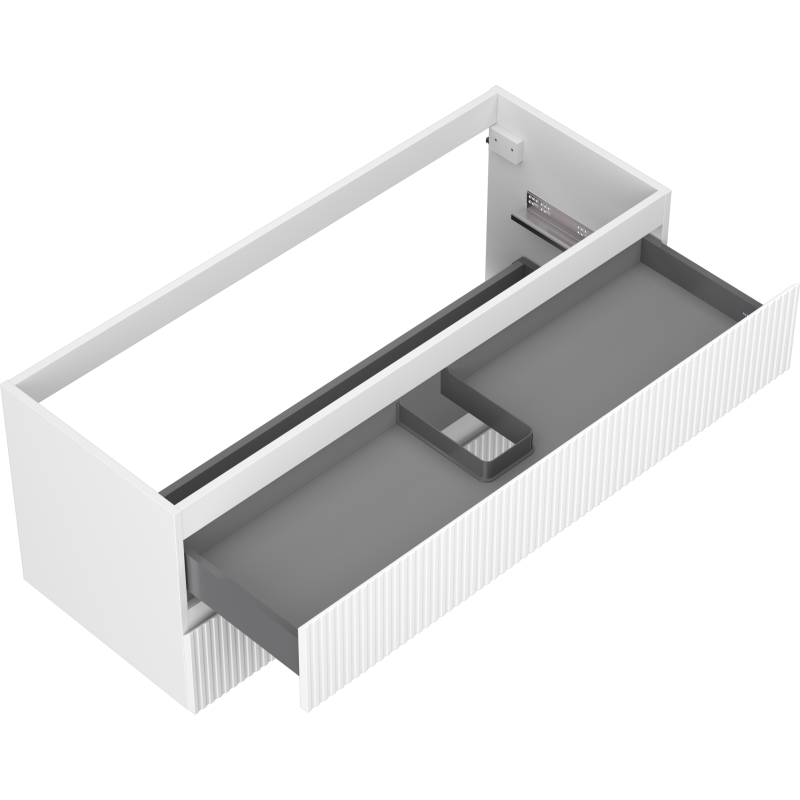 Mexen Rivel kúpeľňová skrinka pod umývadlo 120 cm, 2 zásuvky, drážkovaná, biela matná - 91A20-12047-2-BFF01
