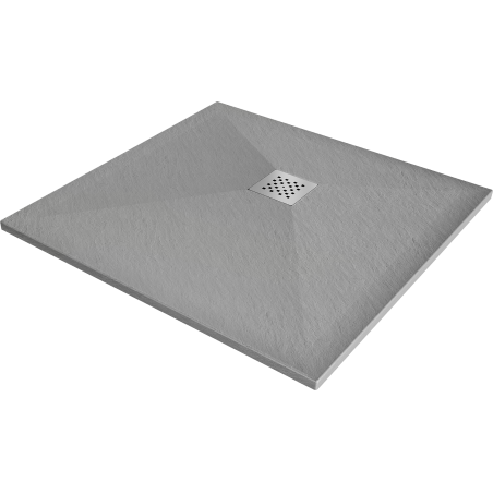 Mexen Stone+ kompozitná štvorcová sprchová vanička 100 x 100 cm, Šedá-Betón - 44611010