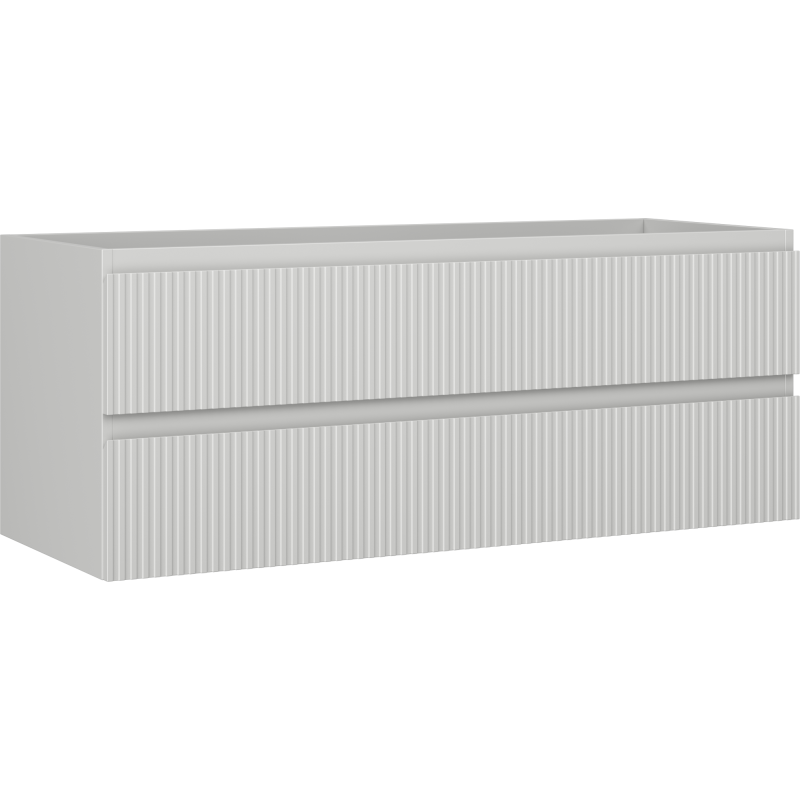 Mexen Rivel kúpeľňová skrinka pod umývadlo 120 cm, 2 zásuvky, ryhovaná, šedá matná - 91A20-12047-2-BFF62