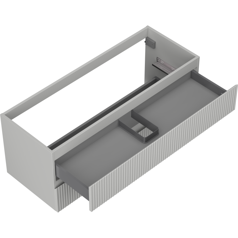 Mexen Rivel kúpeľňová skrinka pod umývadlo 120 cm, 2 zásuvky, ryhovaná, šedá matná - 91A20-12047-2-BFF62
