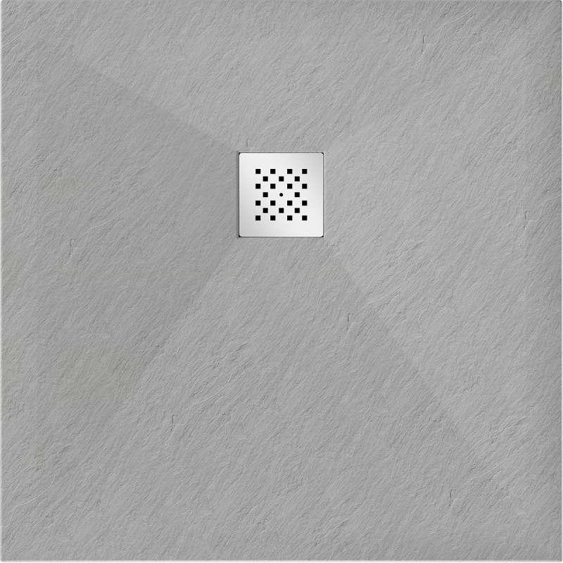 Mexen Stone+ kompozitná štvorcová sprchová vanička 100 x 100 cm, sivý-betón - 44611010