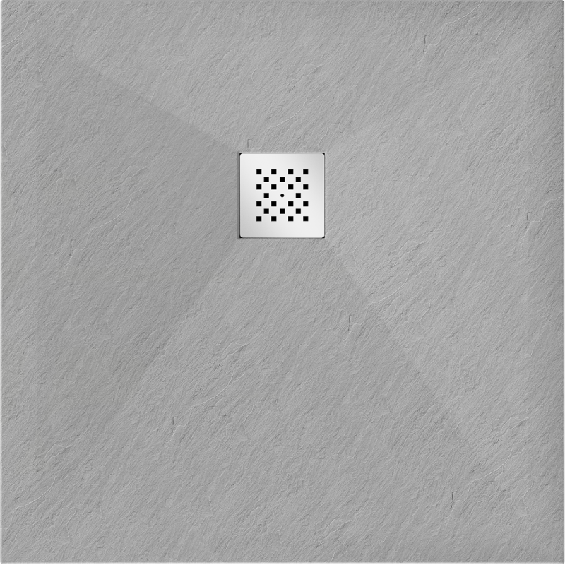 Mexen Stone+ kompozitová štvorcová sprchová vanička 100 x 100 cm, šedo-betónová - 44611010