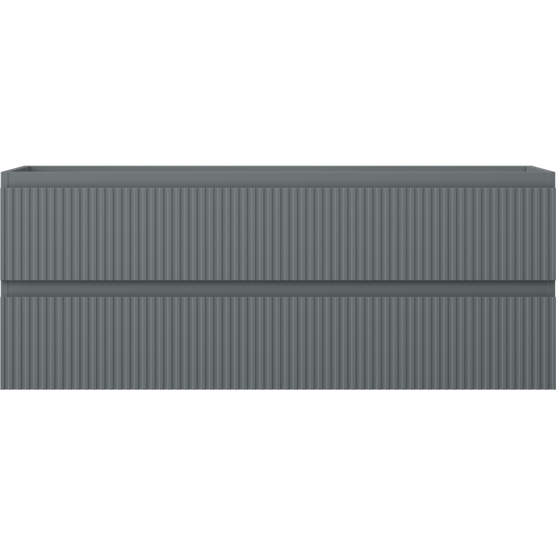 Mexen Rivel kúpeľňová skrinka pod umývadlo 120 cm, 2 zásuvky, ryhovaná, grafit mat - 91A20-12047-2-BFF66