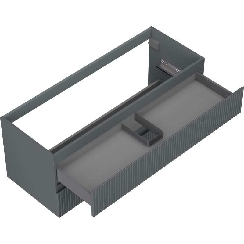 Mexen Rivel kúpeľňová skrinka pod umývadlo 120 cm, 2 zásuvky, ryhovaná, grafit mat - 91A20-12047-2-BFF66